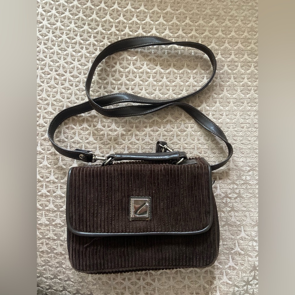 Connections bag , brown bag, vintage bag , bag with mirror